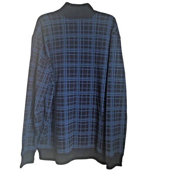 Nautica Mens Sweatshirt XXL Navy Blue Pullover 1/4 Zipper Mock Neck Plaid NWT - Picture 3 of 6
